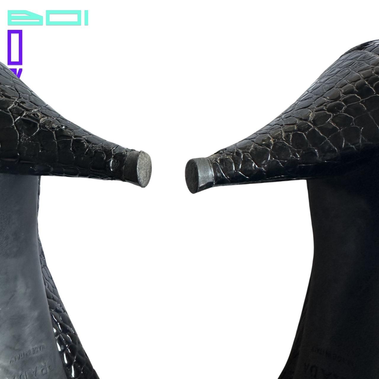 PRADA CROC PATENT LEATHER PUMPS_ 38.5