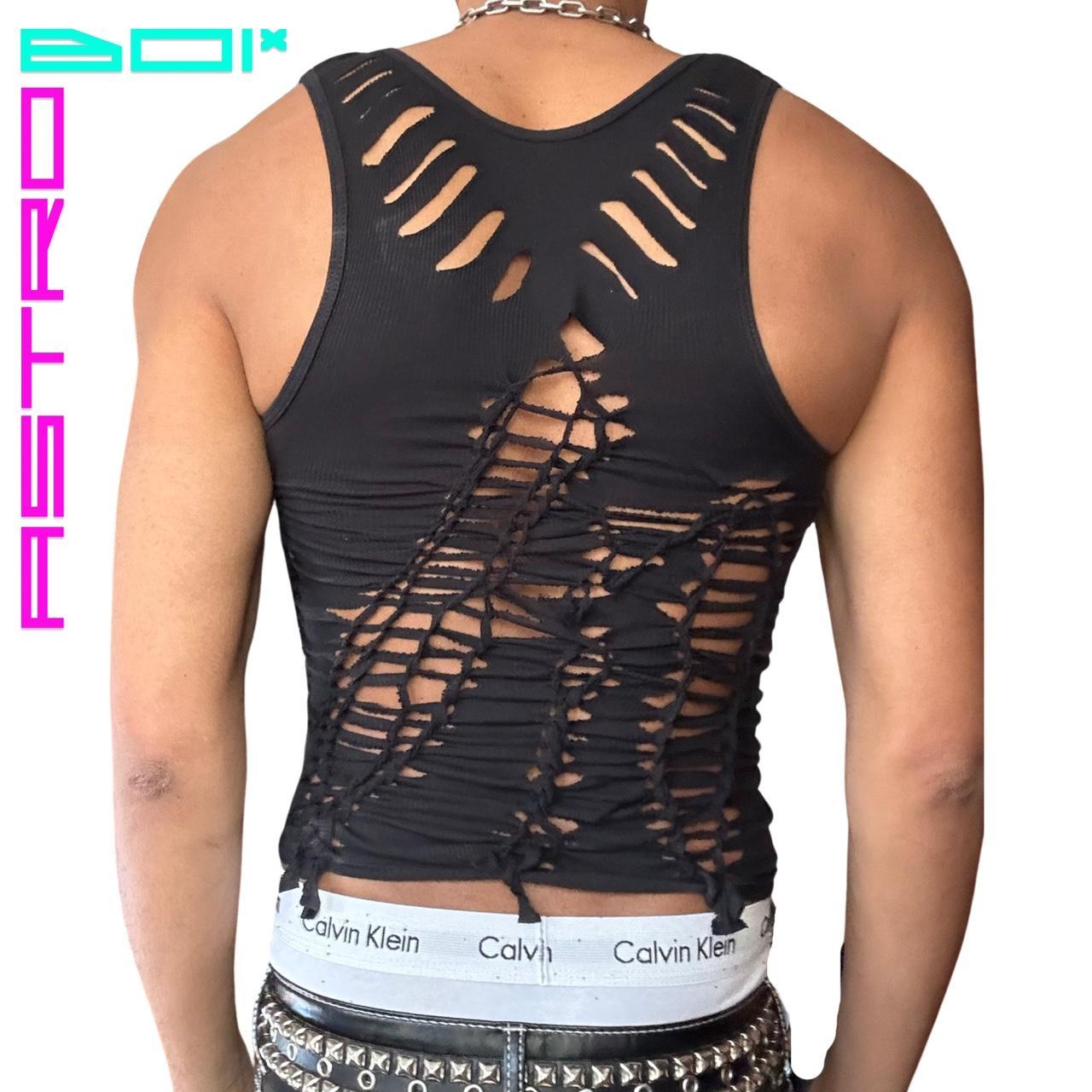 ASTROBOI* 'ALL OUT' BLACK BRAIDED TANK TOP