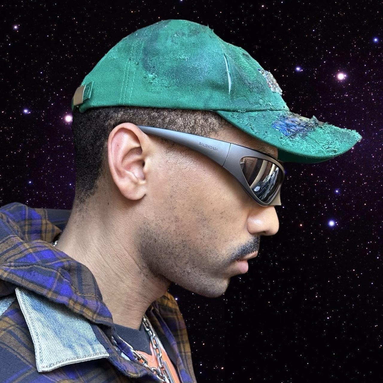 ASTROBOI* 'Smith' NYC Green Distressed Rhinestone Hat