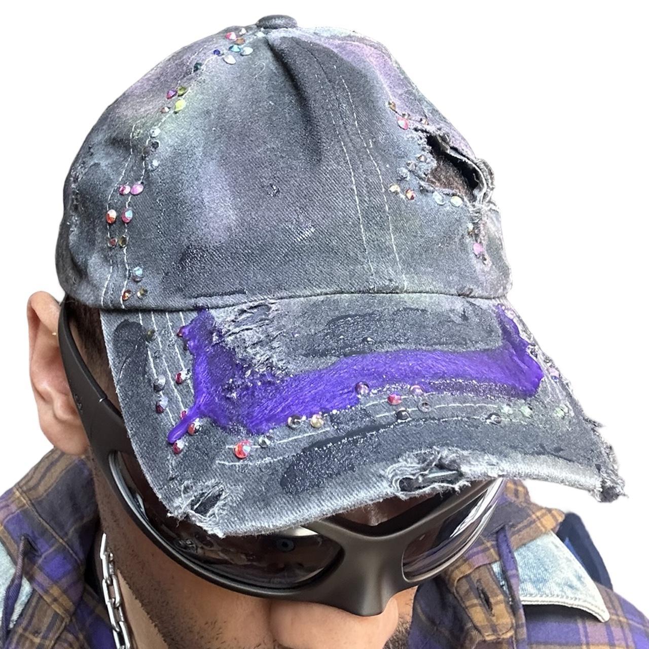 ASTROBOI* 'Shooting Stars' Black Rhinestone Resin Hat , front right
