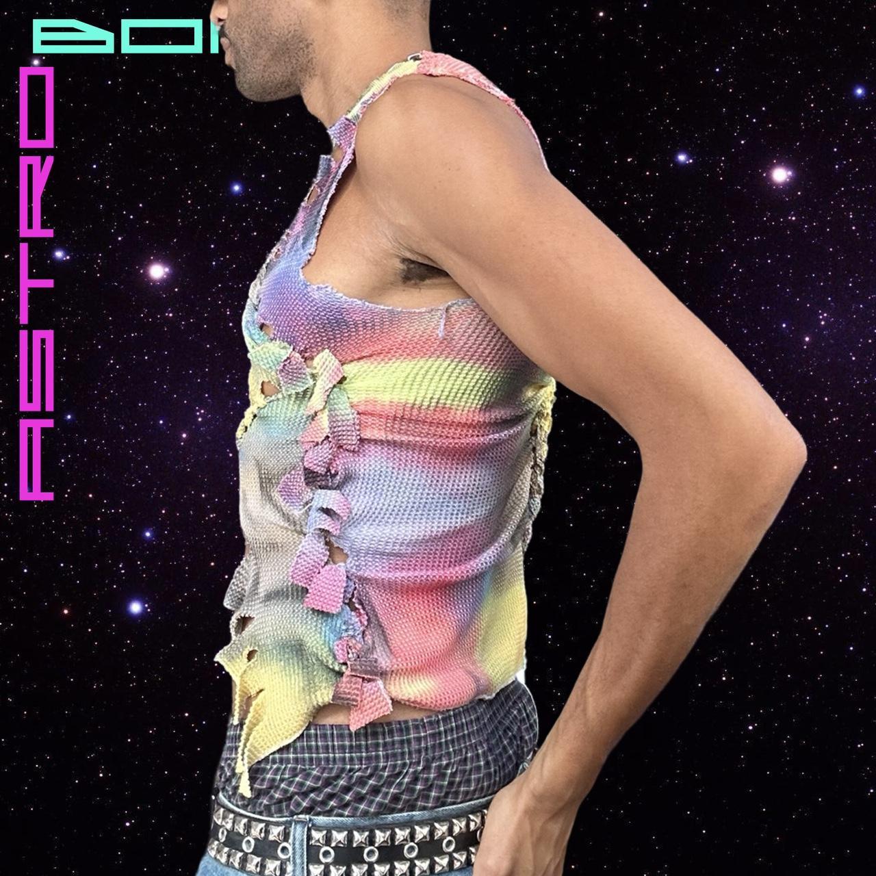 ASTROBOI* Rainbow Braided Fringe Tank Top - Small