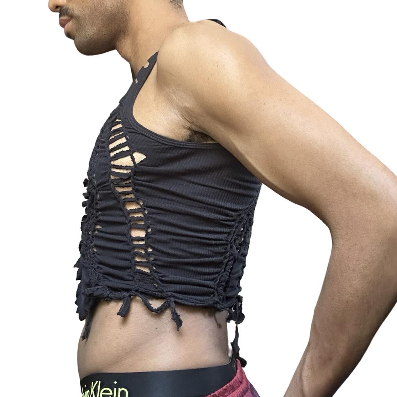 ASTROBOI* 'Andromeda' Black Twist Braided Tank Top – left