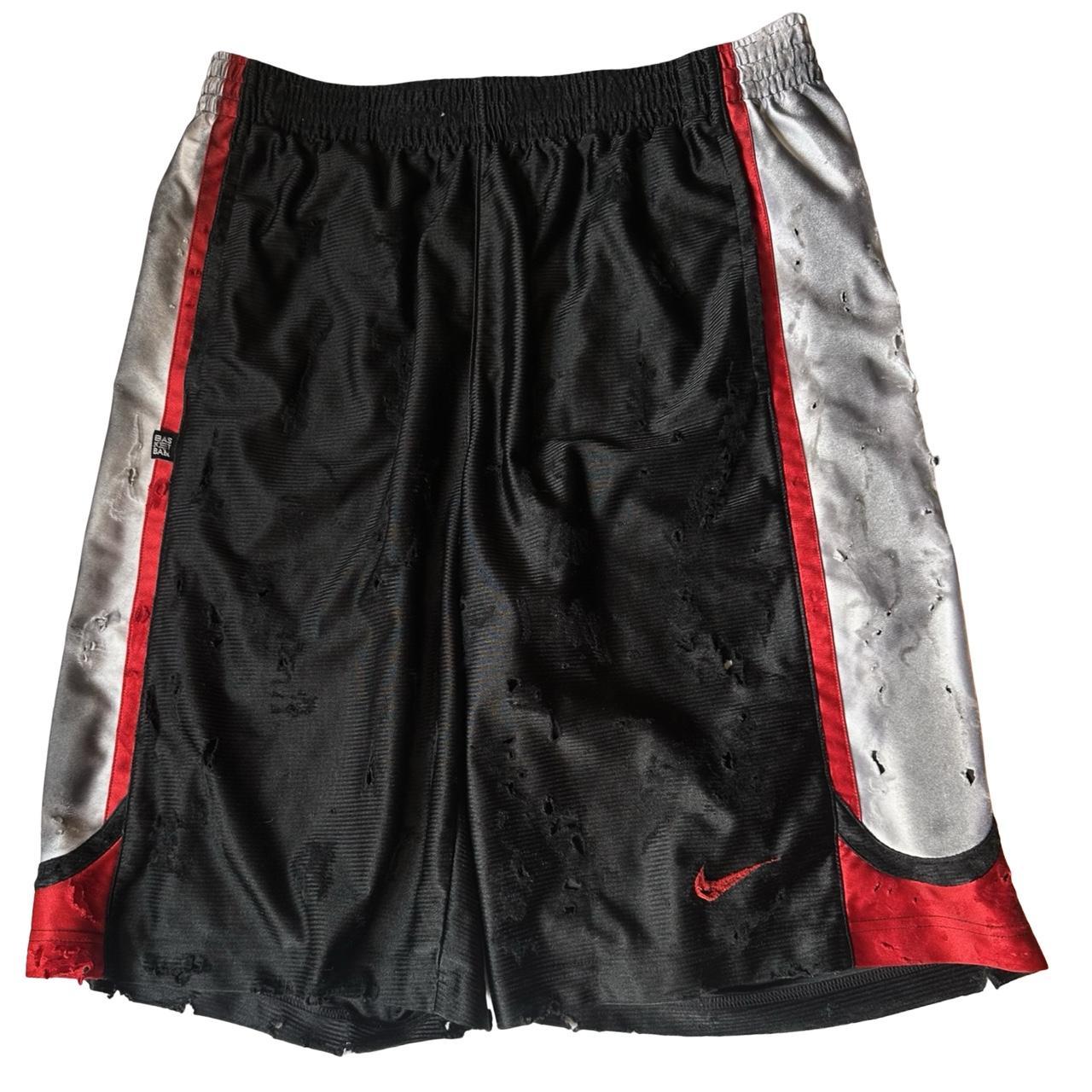 Nike Black Distressed Basketball Shorts - front