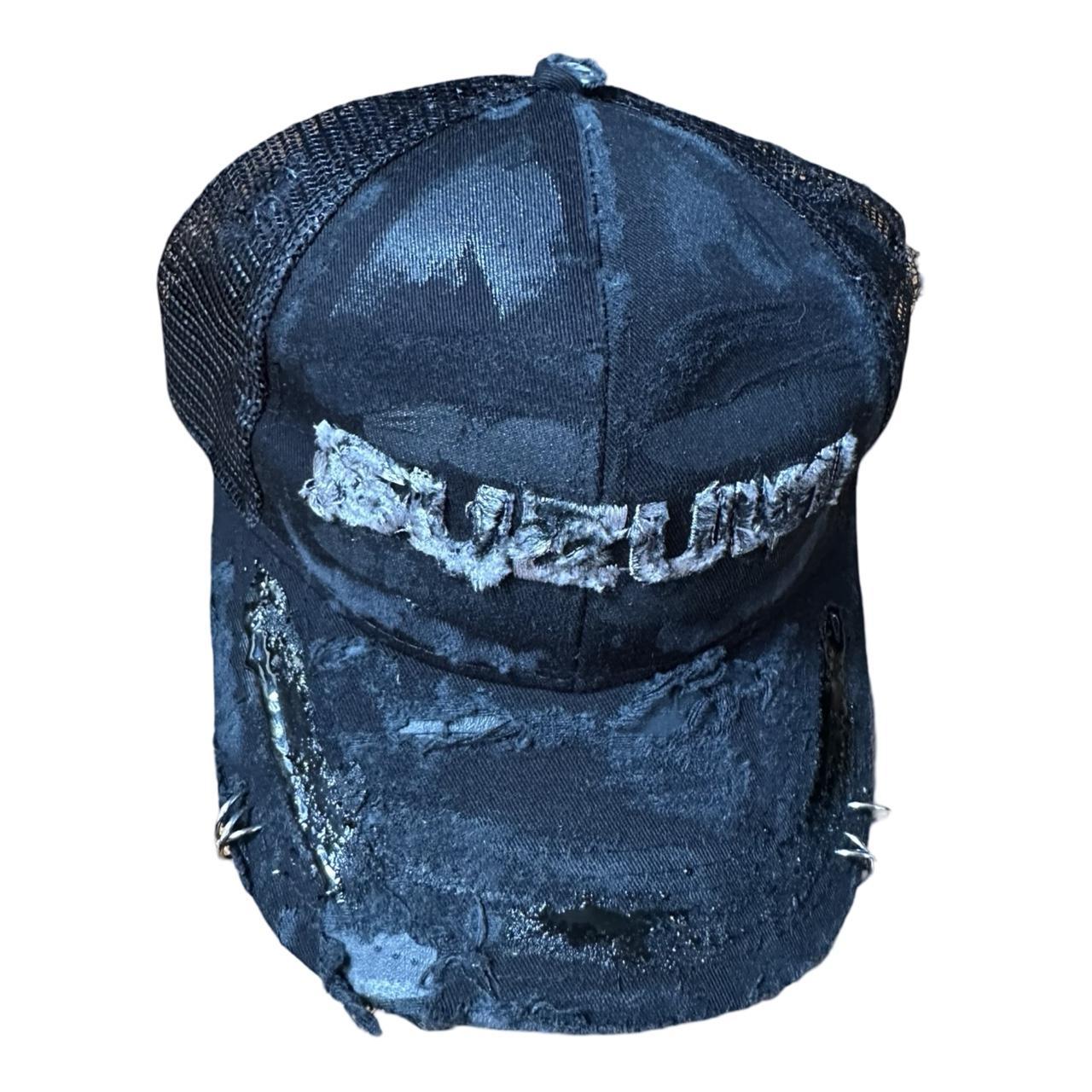 ASTROBOI* x Suzuki Racing Black Distressed Pierced Hat , flat front