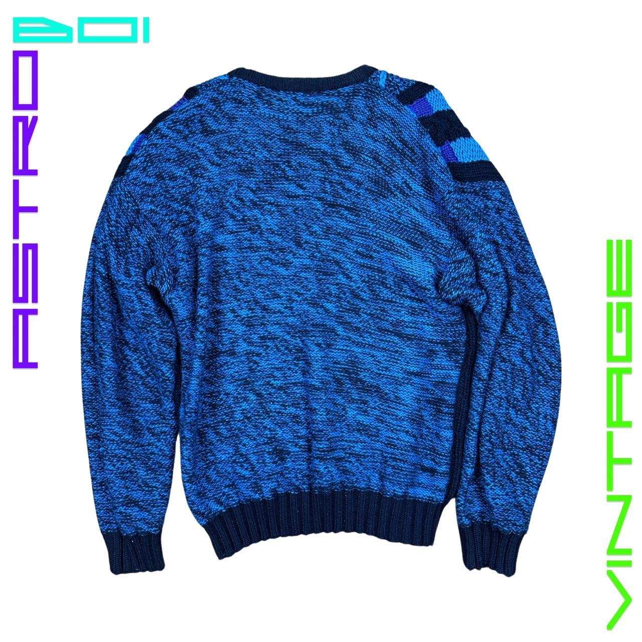 VINTAGE CATTIVO CRAZY KNIT BLUE SWEATER_ MEDIUM