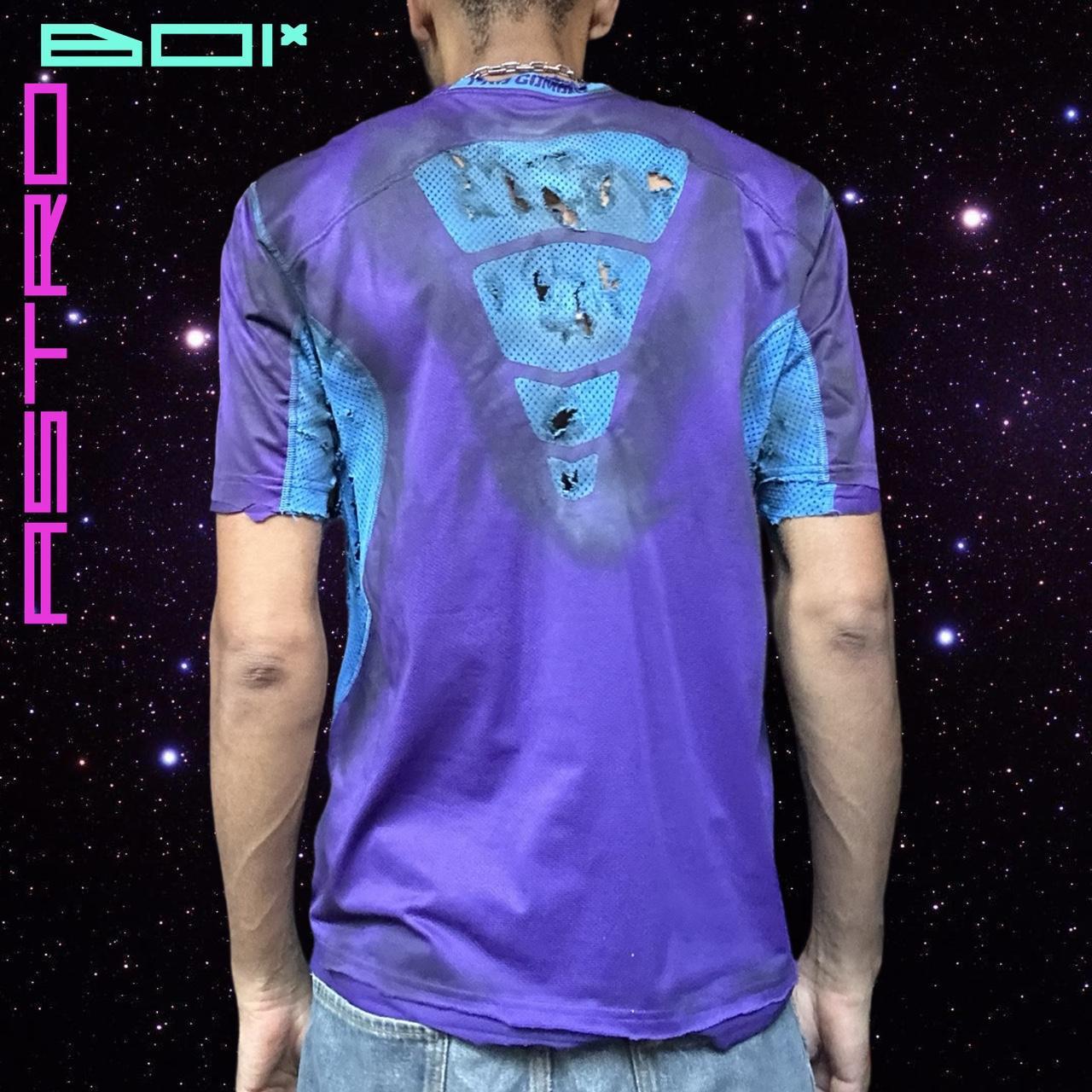 ASTROBOI* x NIKE PRO PURPLE GRUNGE TATTERED T-SHIRT _ LARGE