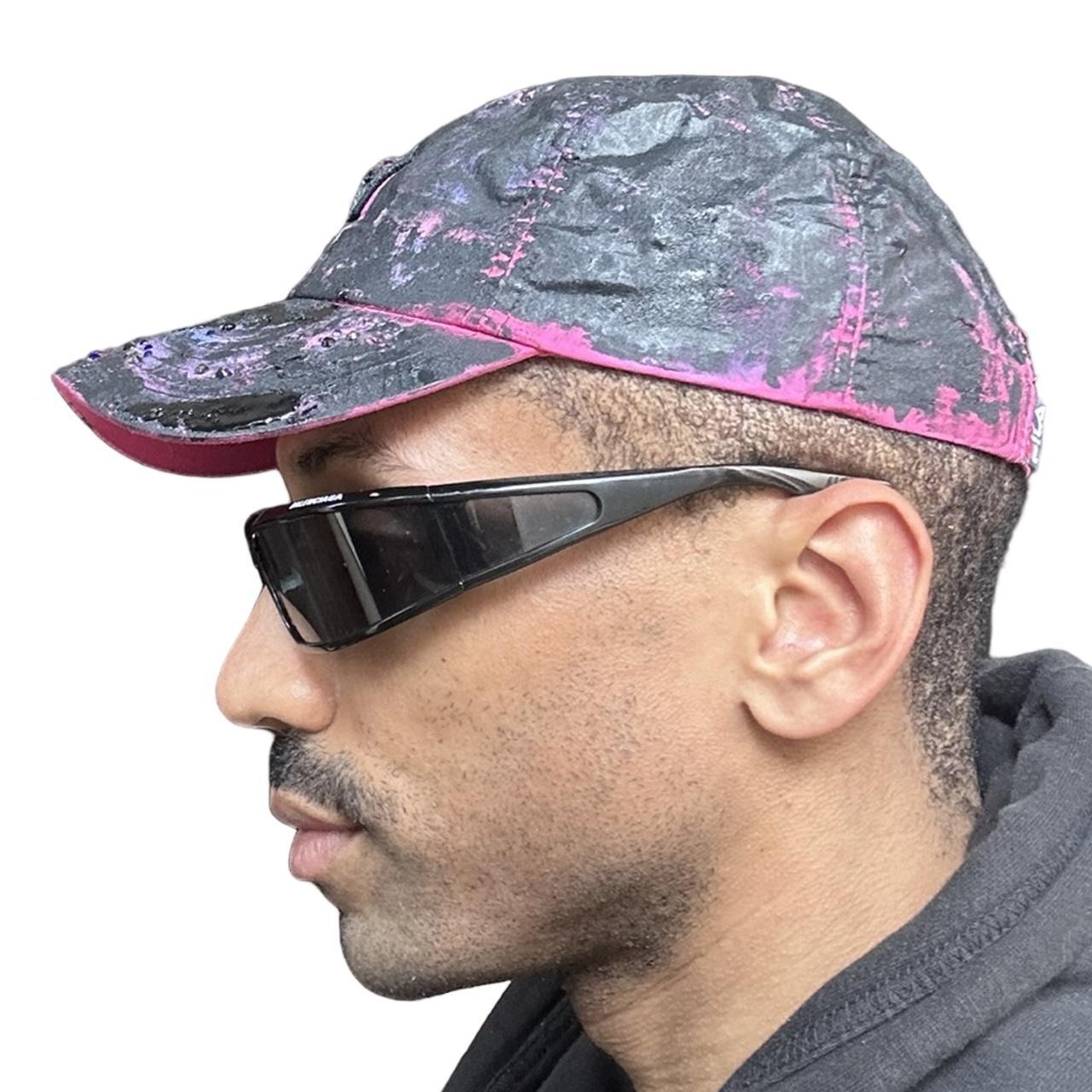 ASTROBOI* x Fila Pink Tar Distressed Rhinestone Hat , left