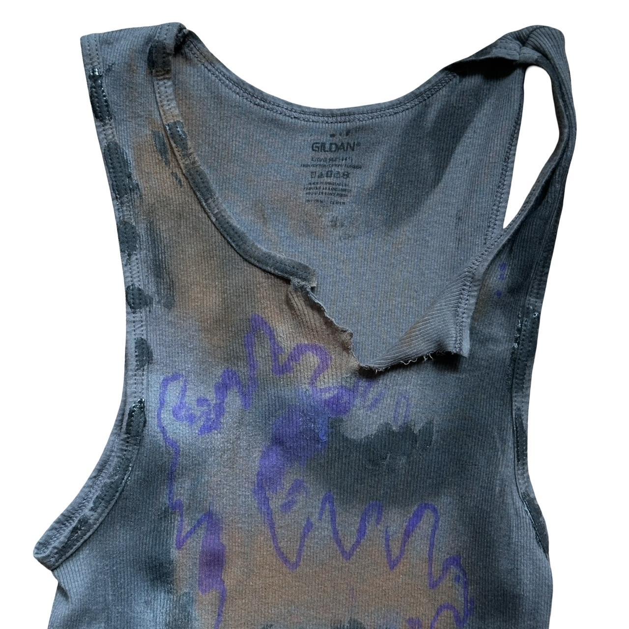 ASTROBOI* x Gildan 'Graffiti' Gray Graphic Print Tank Top - flat tag