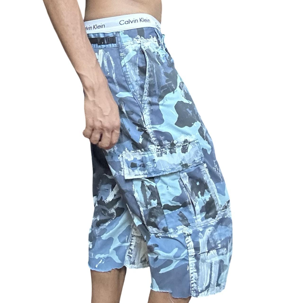 ASTROBOI* x ROTHCO Painted Blue Camouflage Utility Shorts - right