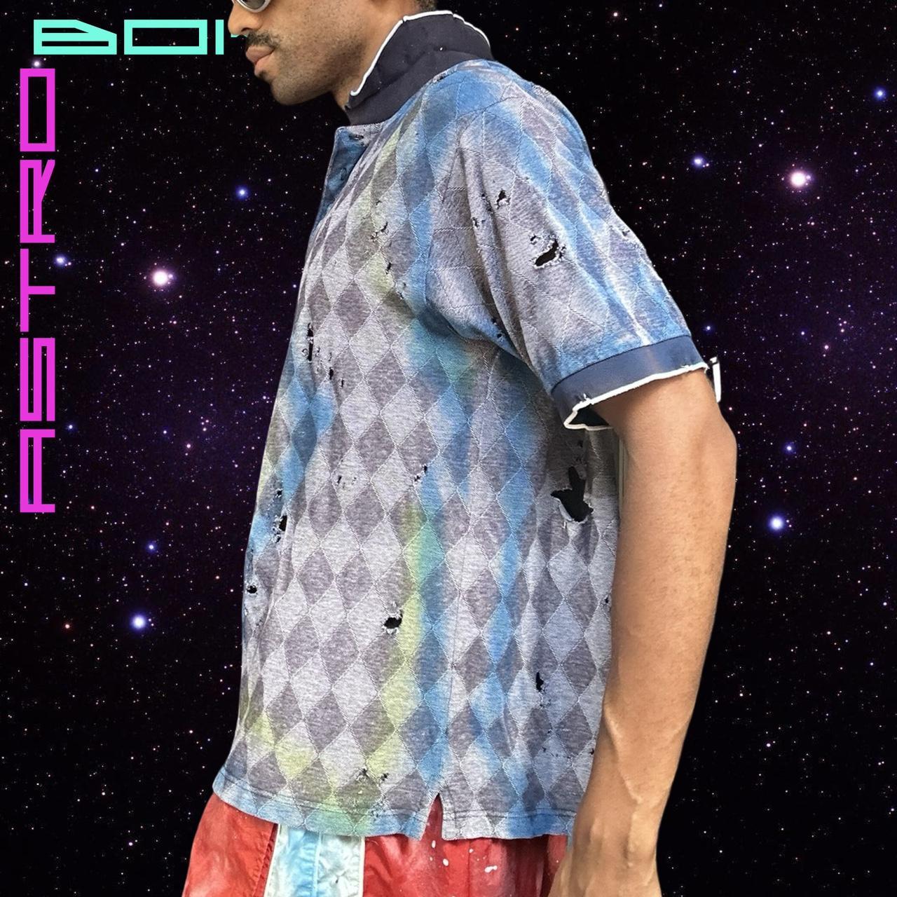 ASTROBOI* BLUE DIAMOND AIRBRUSHED POLO _ XL