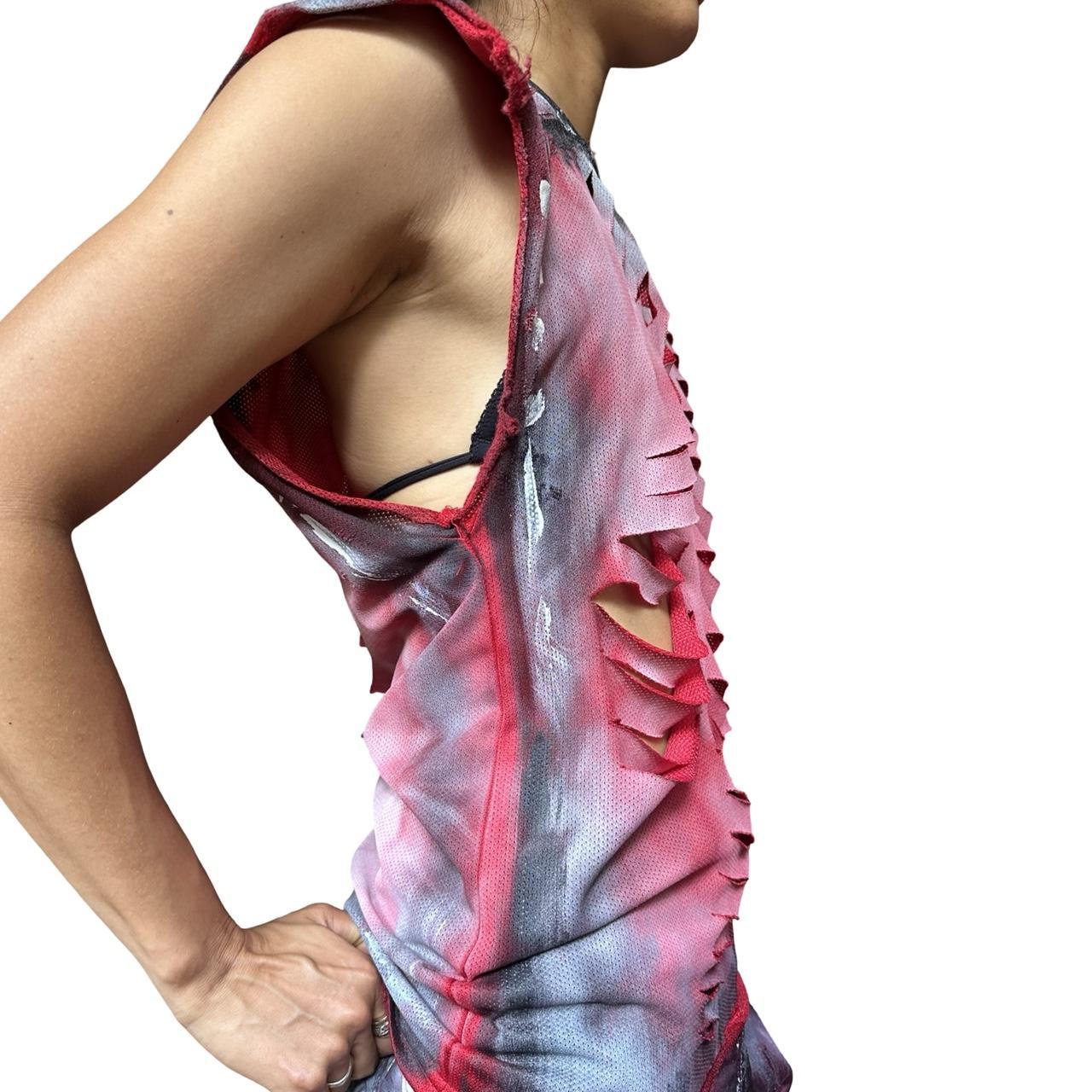 ASTROBOI* 'Burn Out' Red Punk Sleeveless Cut-Off Jersey – right