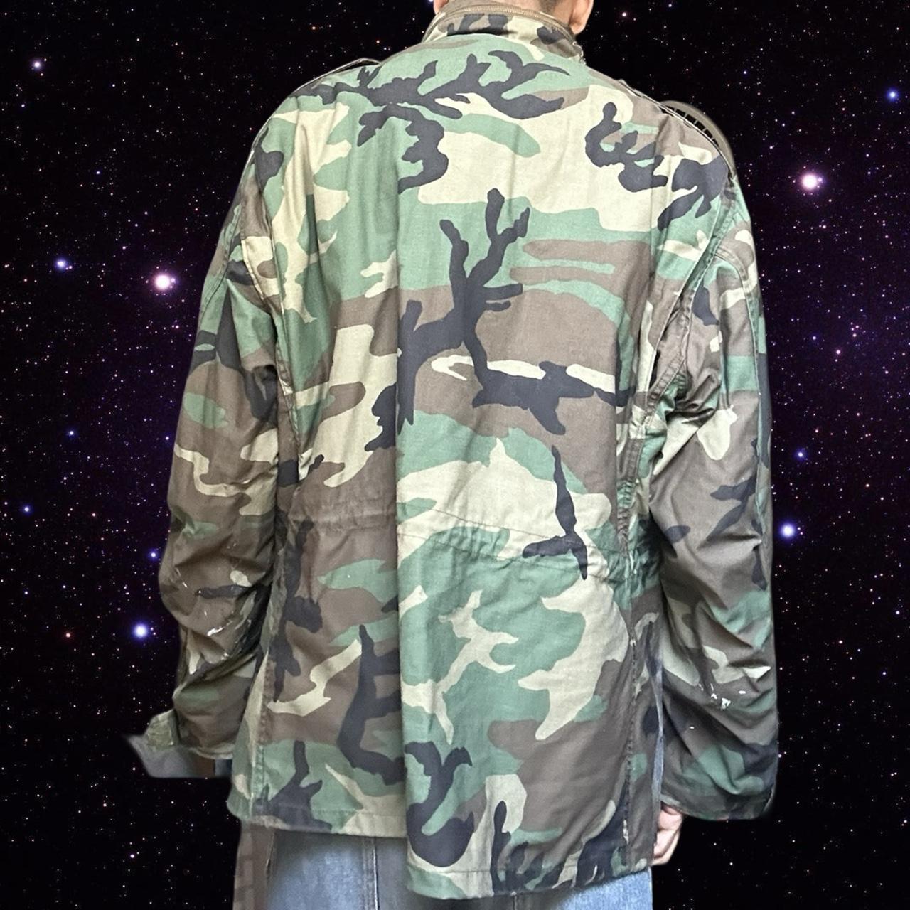 ASTROBOI* 'X Marks The Spot' Oversized Painted Camouflage Jacket - back