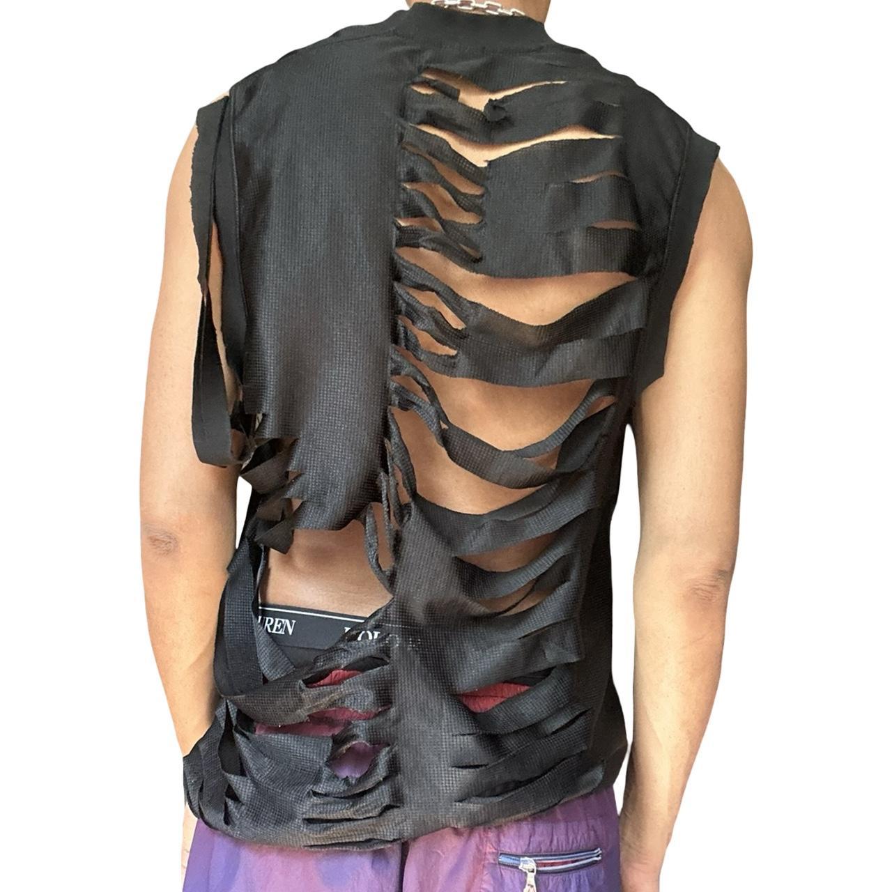 ASTROBOI* x Jordan Black Cut Out Rhinestone Basketball Tank – back