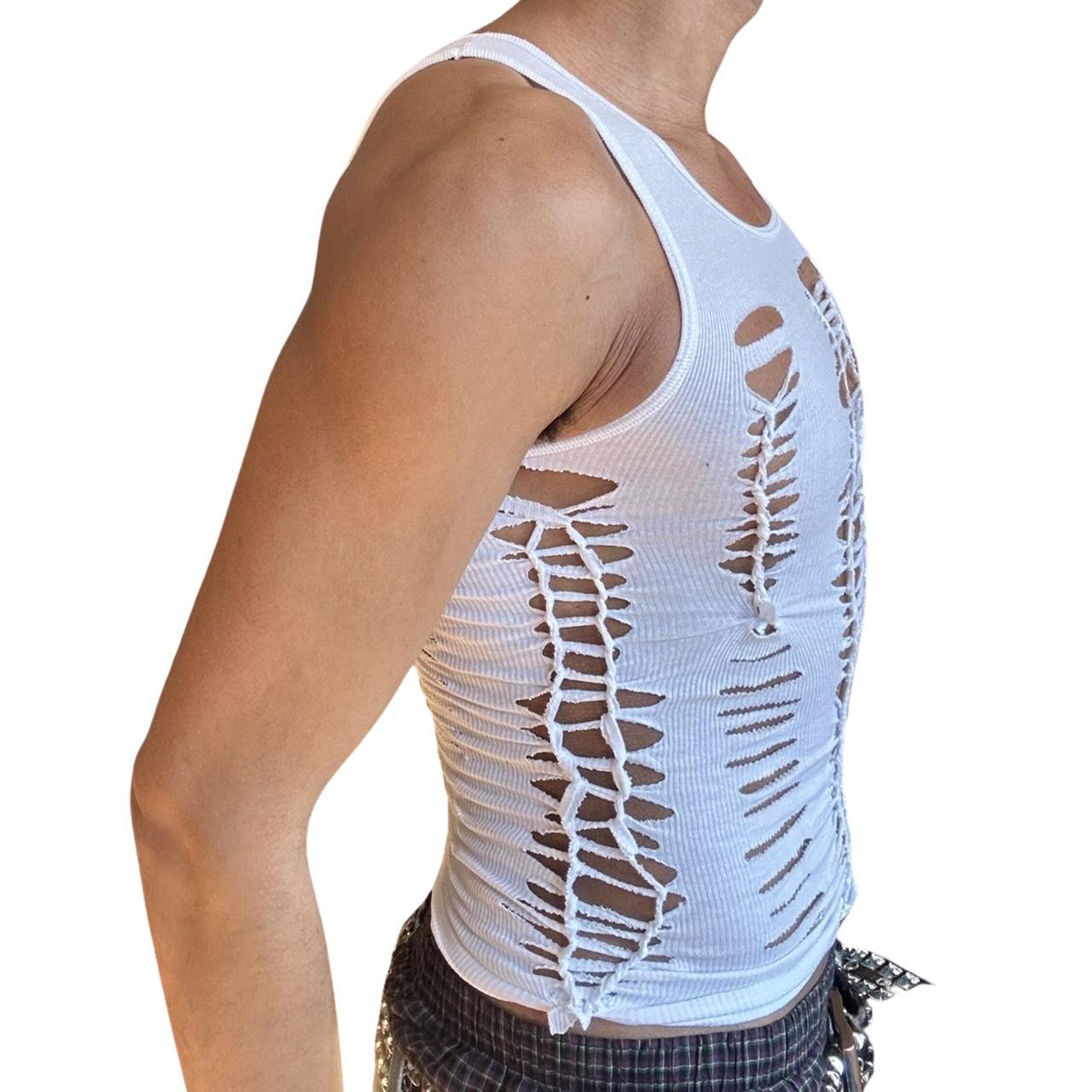 ASTROBOI* 'TROY' WHITE BRAIDED TANK TOP