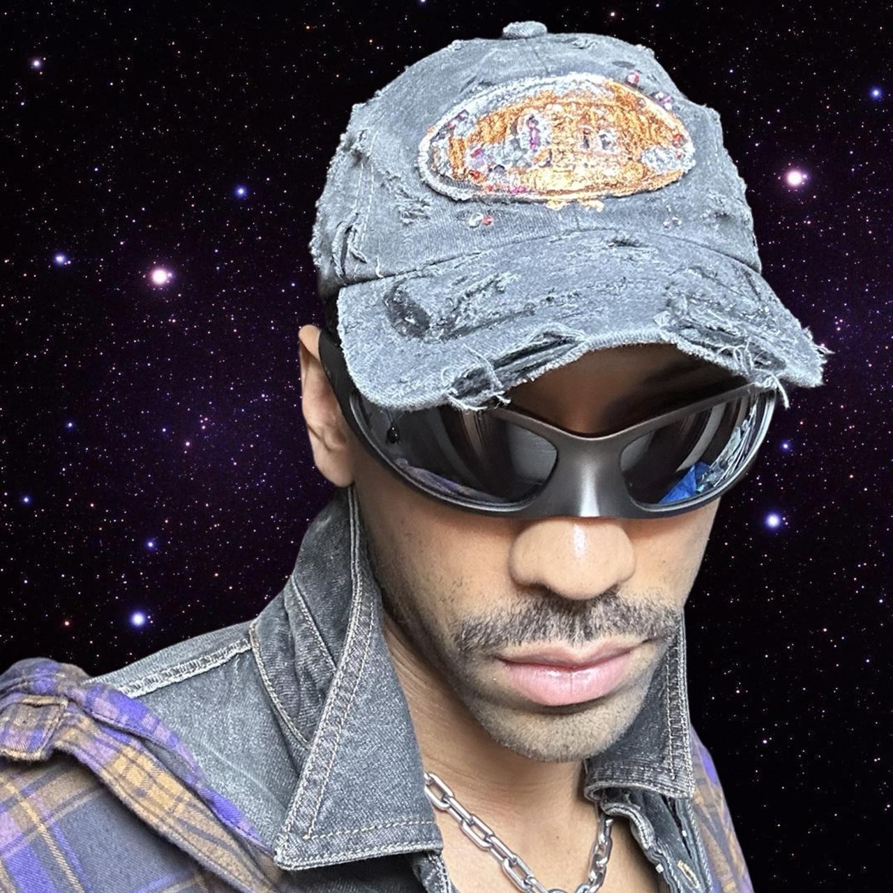 ASTROBOI* 'NOCU' Black Distressed Copper Rhinestone Hat