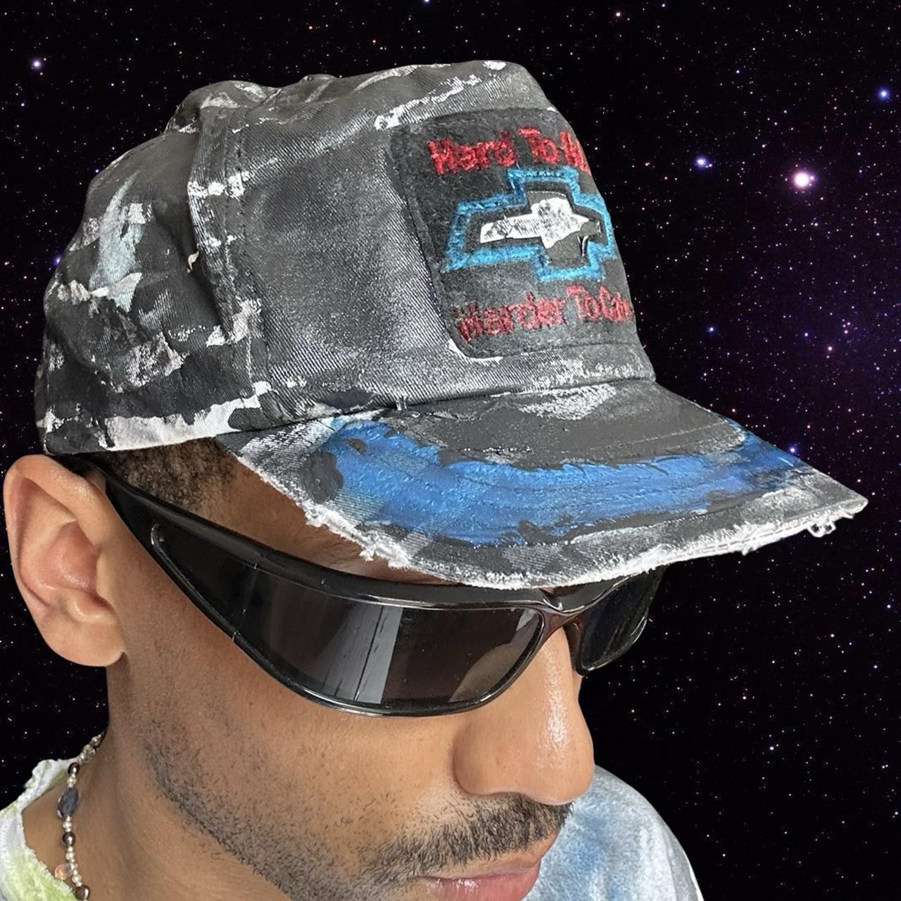 ASTROBOI* x Chevrolet Black & White Distressed Zebra Print Hat - front right