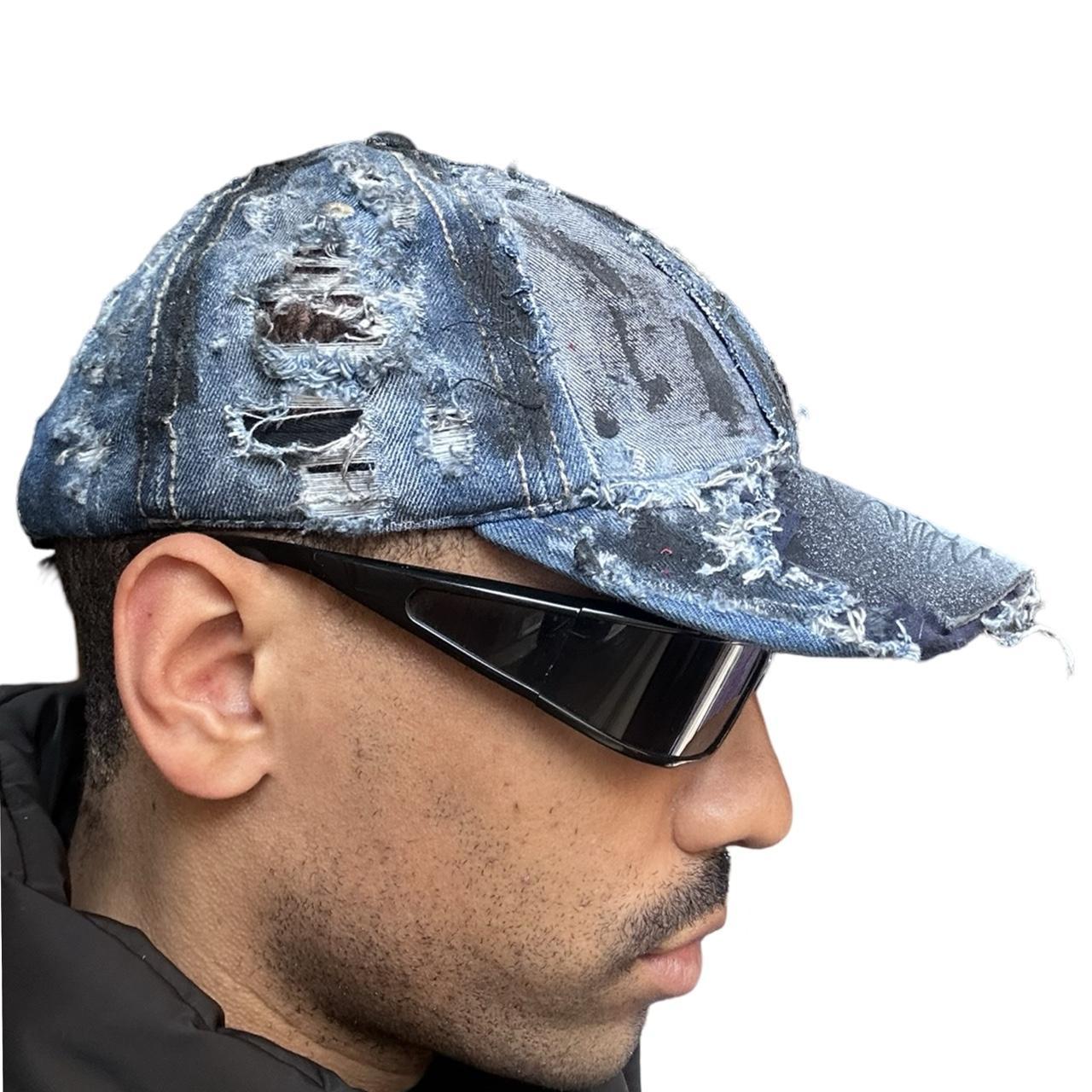 ASTROBOI* 'Denim Punk' Blue Distressed Hat, right