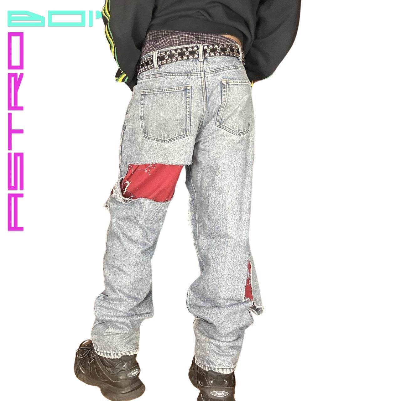 ASTROBOI* RIPPED FLANNEL JEANS _ 38x36