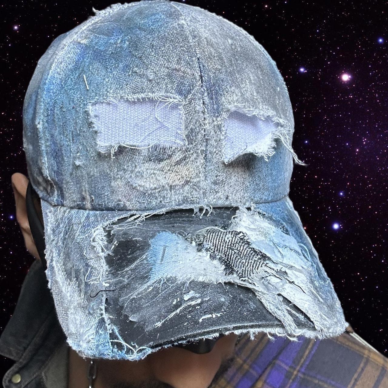 ASTROBOI* 'Margiela' Blue Deconstructed Trompe L'oeil Resin Hat, front right center