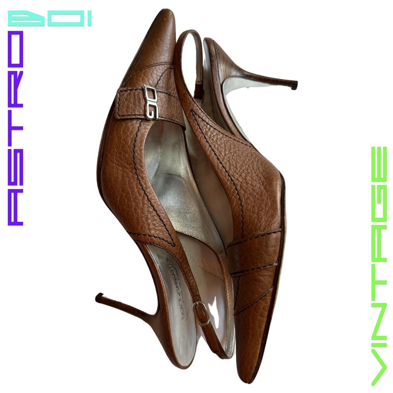 DOLCE & GABBANA LEATHER SLINGBACKS_ BROWN_ 39