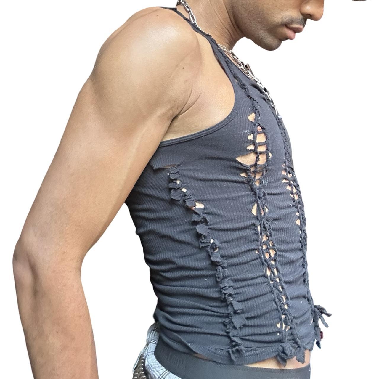 ASTROBOI* 'Jet' Black Braided Twist Tank Top - Large