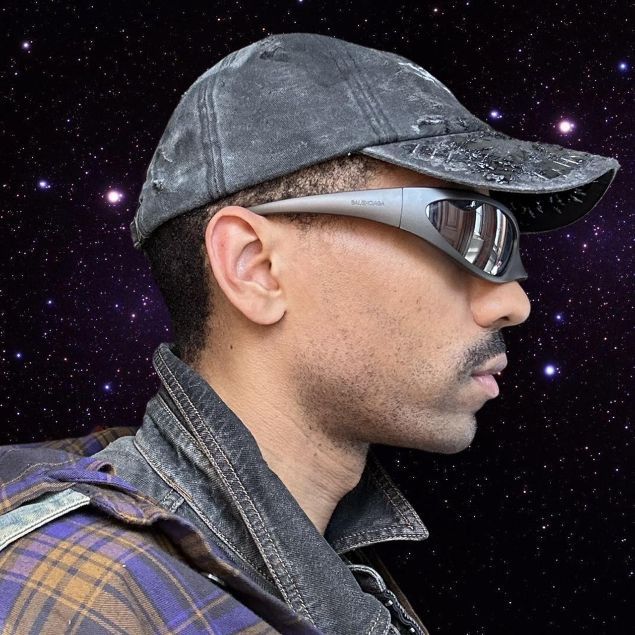 ASTROBOI* 'Stitched Up' Black Stapled Indie Black Resin Hat, right