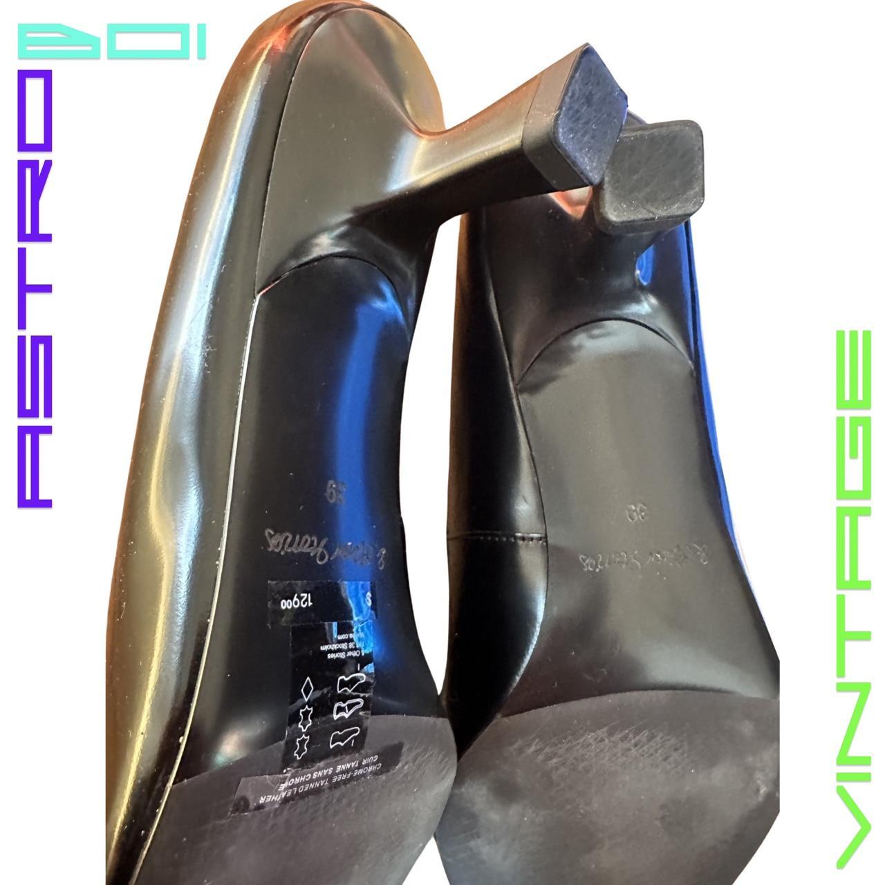 & OTHER STORIES BLACK LEATHER POINTED TOE HEELS