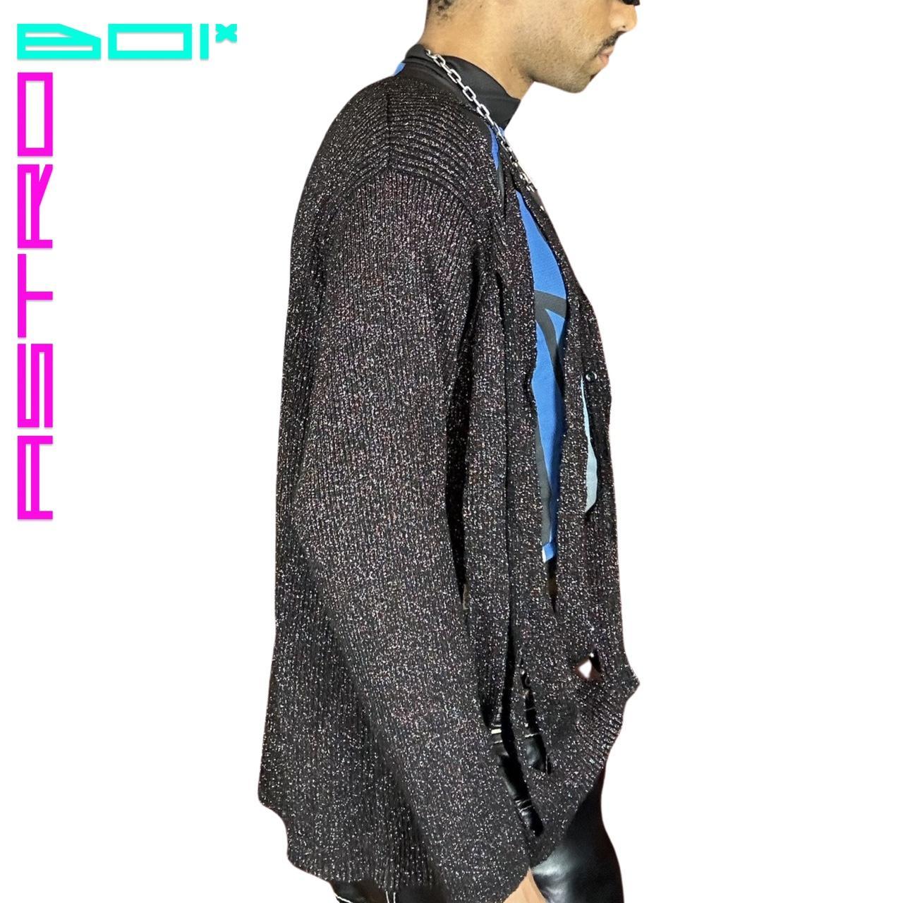 ASTROBOI* MODULAR RAINBOW LUREX CARDIGAN _ BLACK