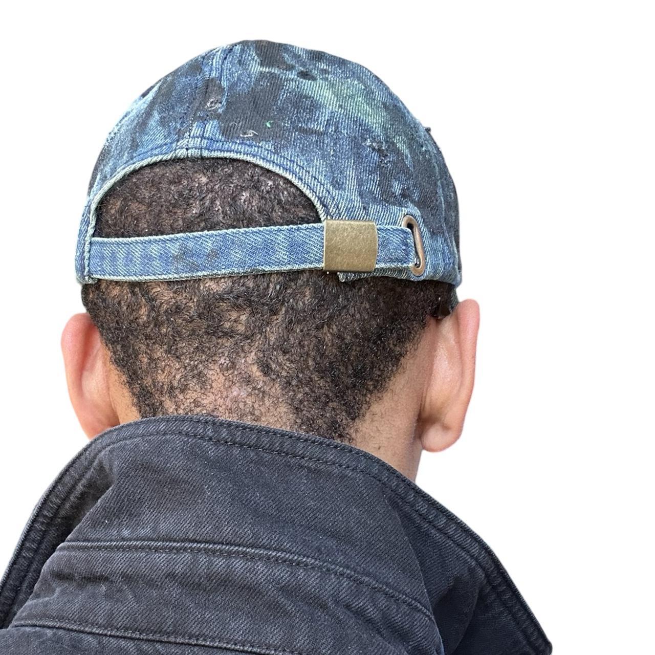 ASTROBOI* Black & Blue Faded Denim Hat, back
