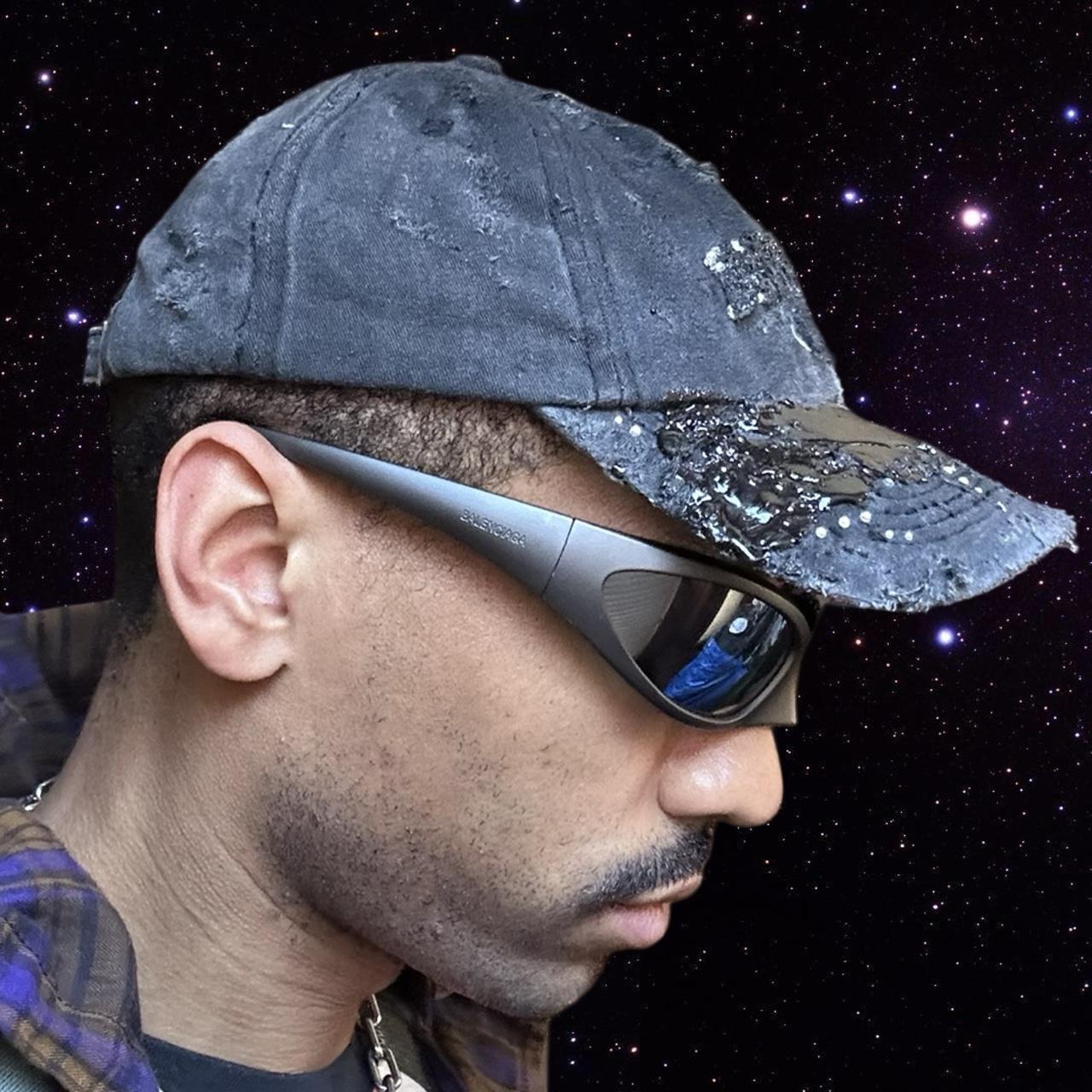 ASTROBOI* 'Tar Diamonds' Brooklyn Distressed Black Resin Rhinestone Hat
