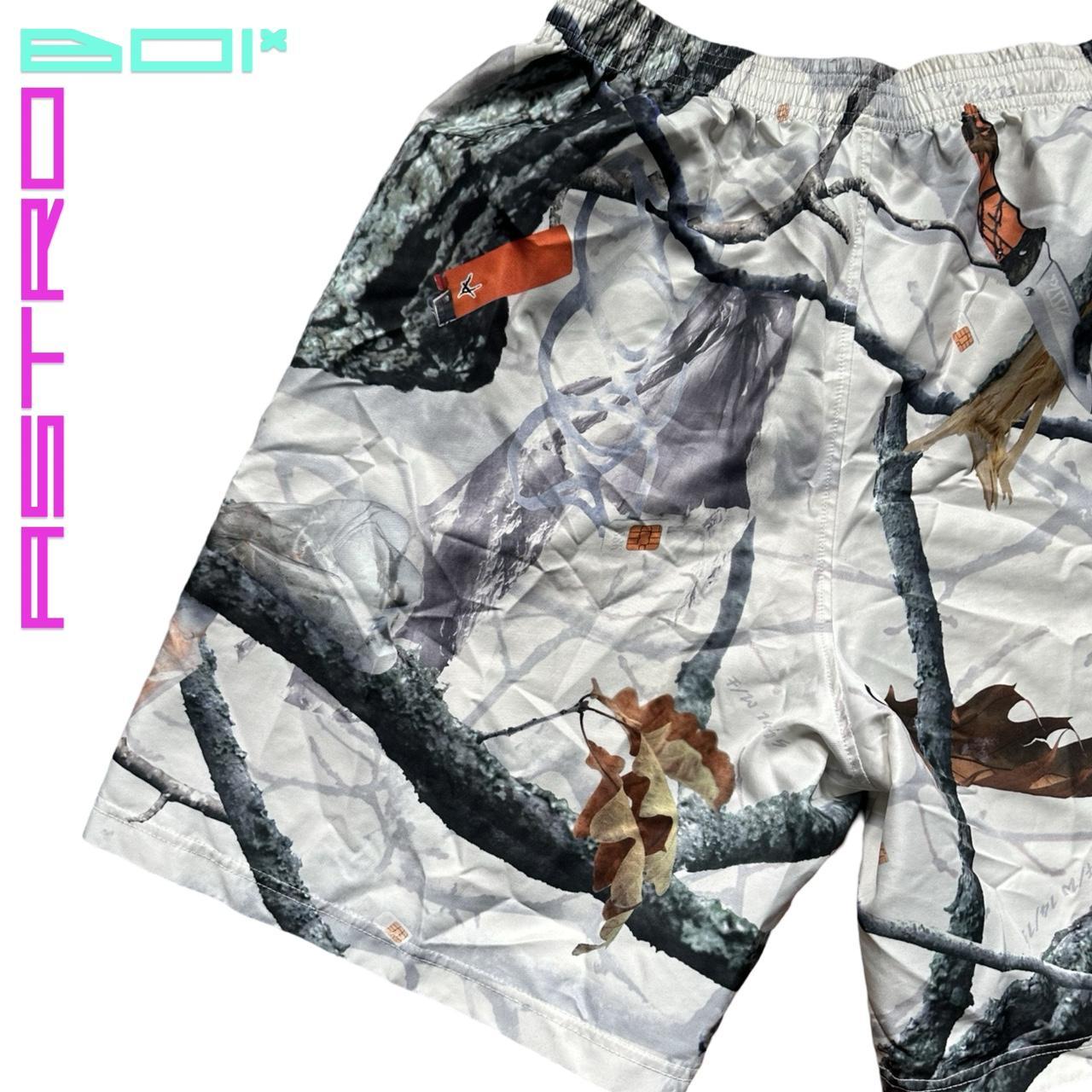 ASSK White Modern Real Tree Camo Nylon Shorts - Large