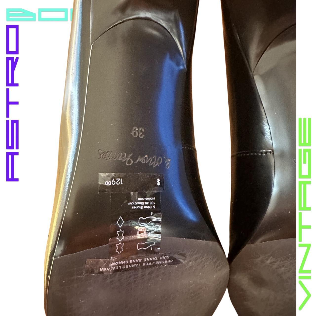 & OTHER STORIES BLACK LEATHER POINTED TOE HEELS