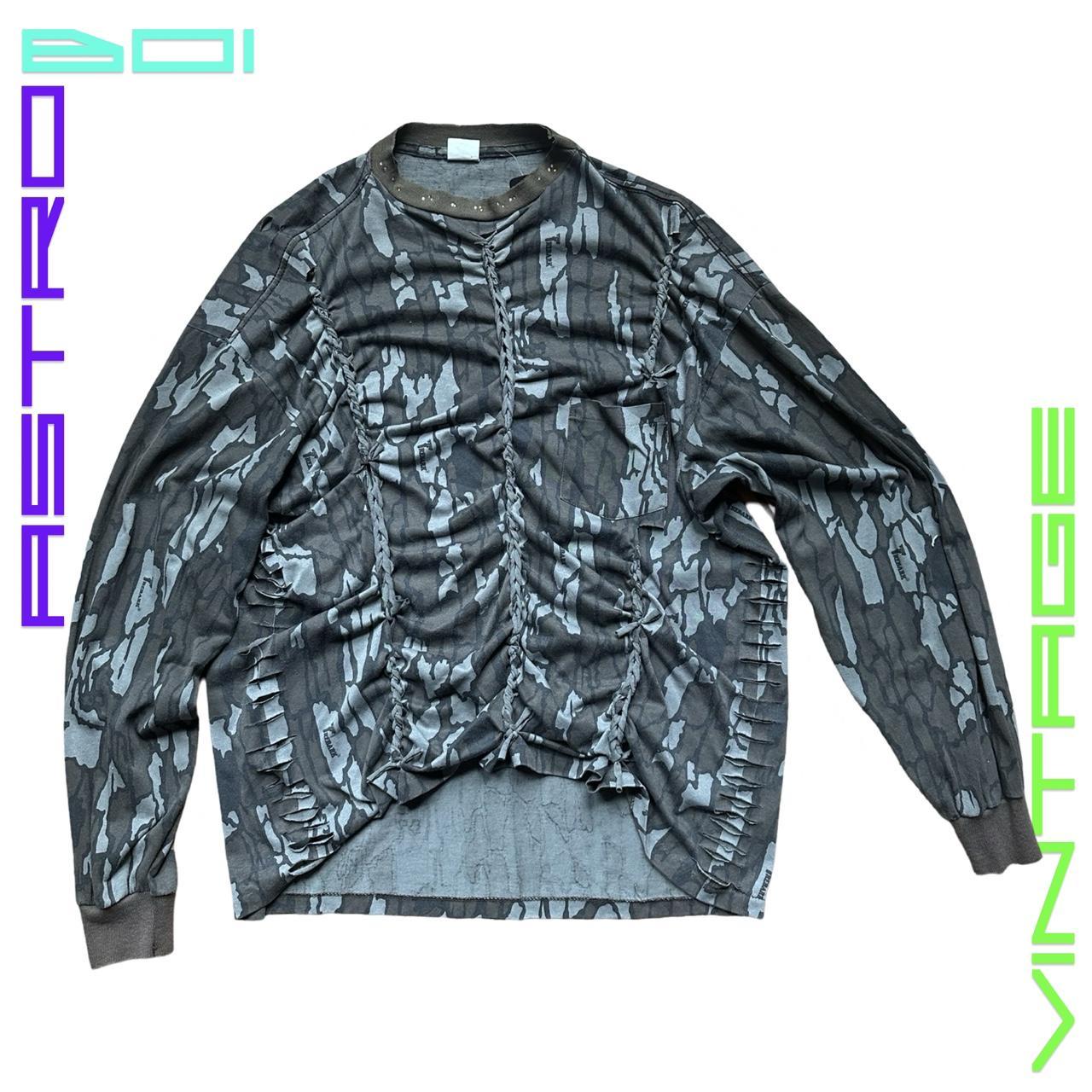 Grey Braided Camo Rhinestone T-shirt - XL