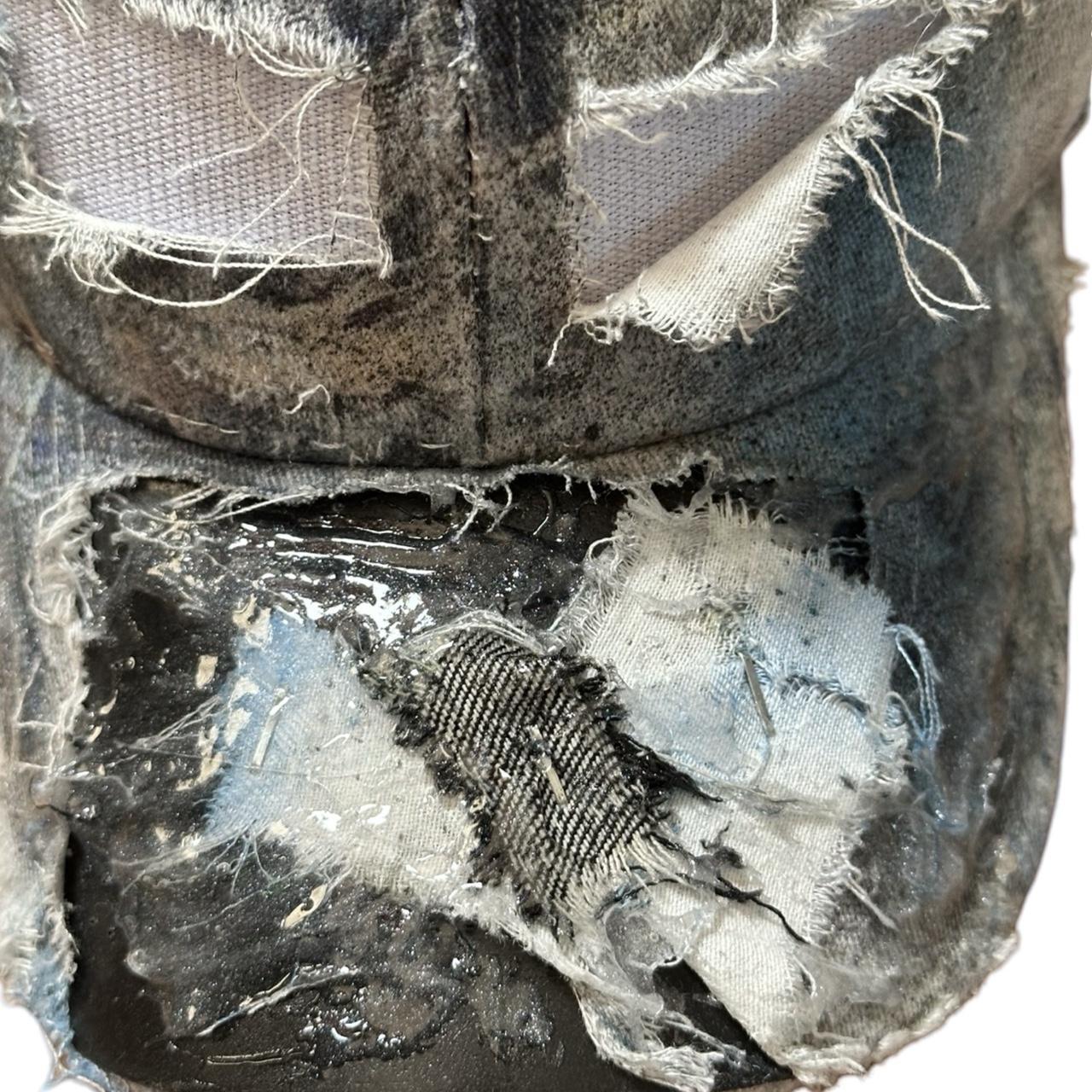 ASTROBOI* 'Margiela' Blue Deconstructed Trompe L'oeil Resin Hat, flat close up