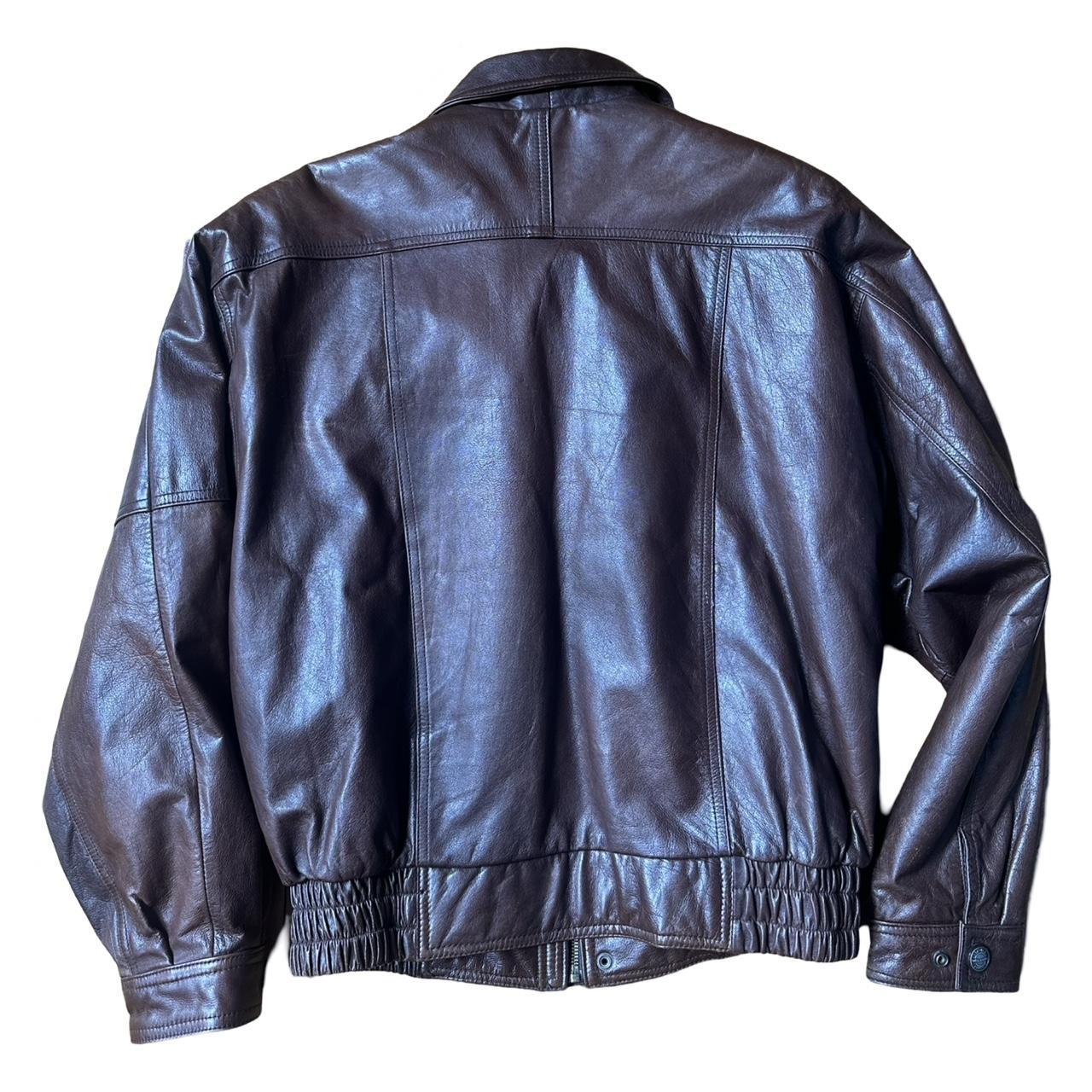 Wilson's Leather Brown Retro Bomber Jacket - Medium flat back