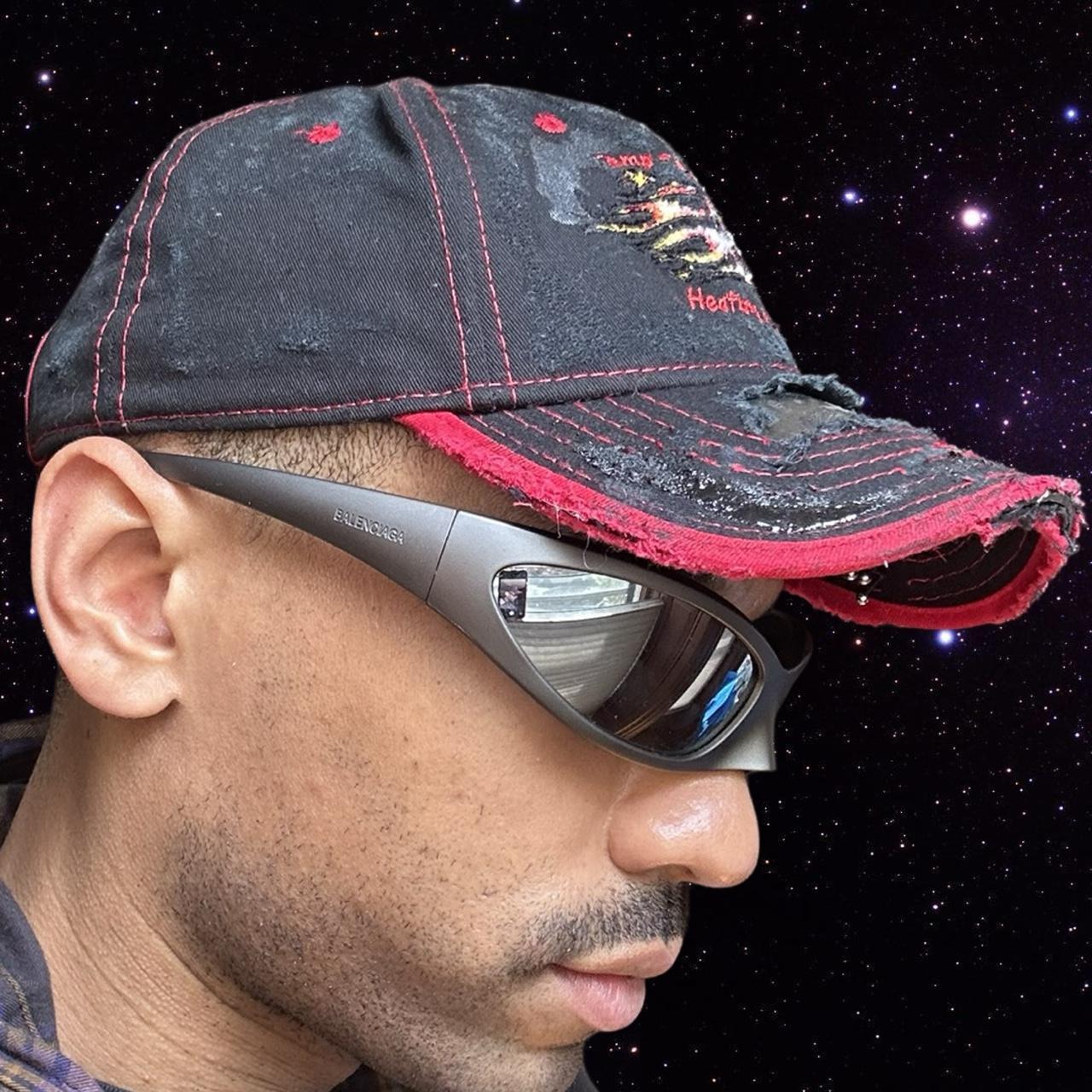 ASTROBOI* 'Heating + Cooling' Black Pierced Rhinestone Hat