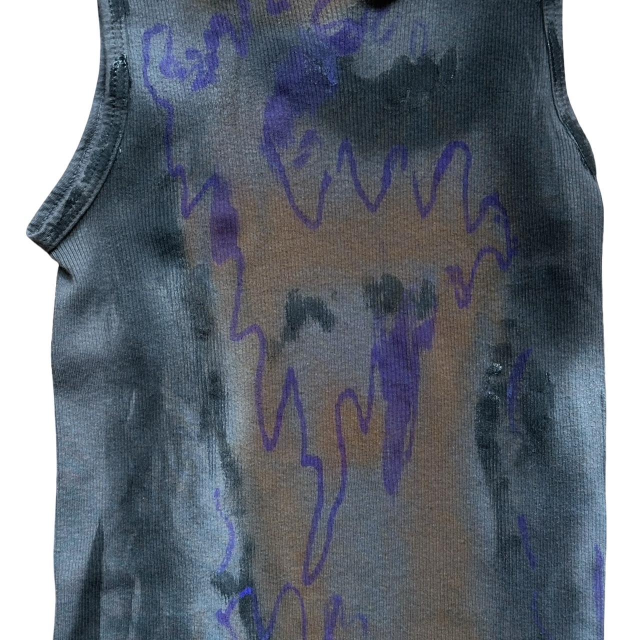 ASTROBOI* x Gildan 'Graffiti' Gray Graphic Print Tank Top - flat detail