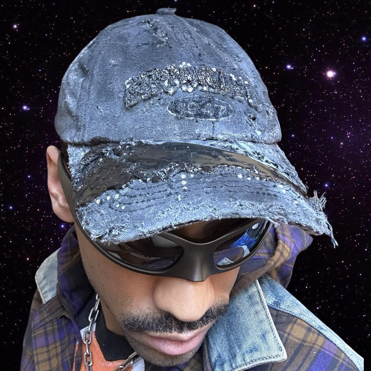 ASTROBOI* 'Tar Diamonds' Brooklyn Distressed Black Resin Rhinestone Hat