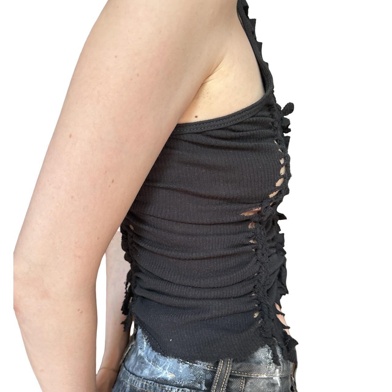 ASTROBOI* 'Onyx' Black Braided Twist Tank Top – right
