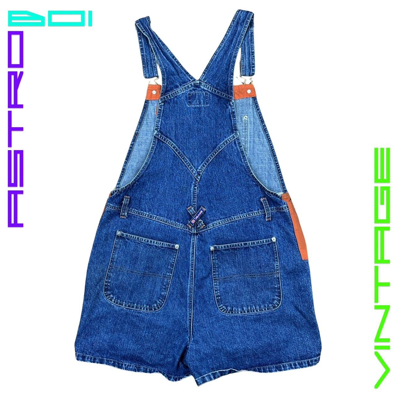 VINTAGE BUM EQUIPMENT DENIM SHORT OVERALLS