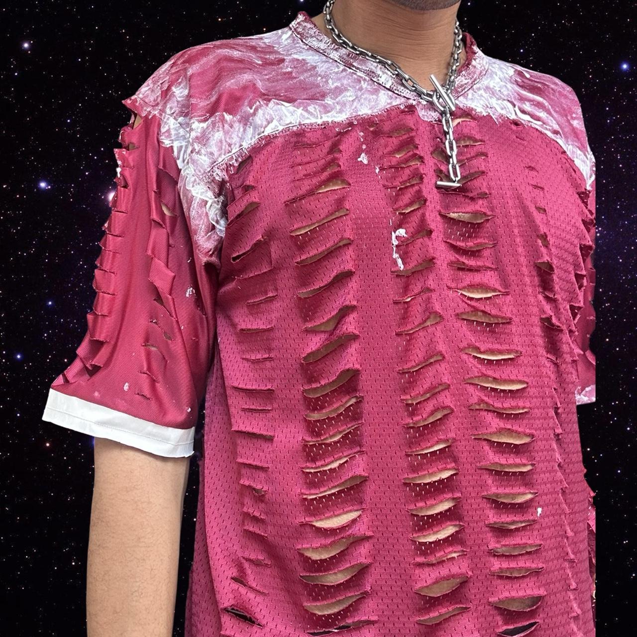 ASTROBOI* X Nike Maroon Mesh Painterly Jersey - front right