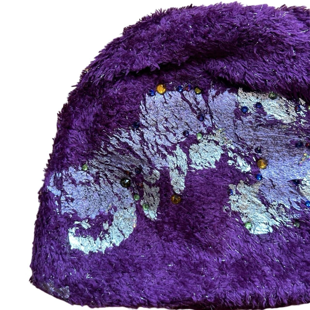 ASTROBOI* 'Candy Shop' Purple Metallic Rhinestone Winter Beanie
