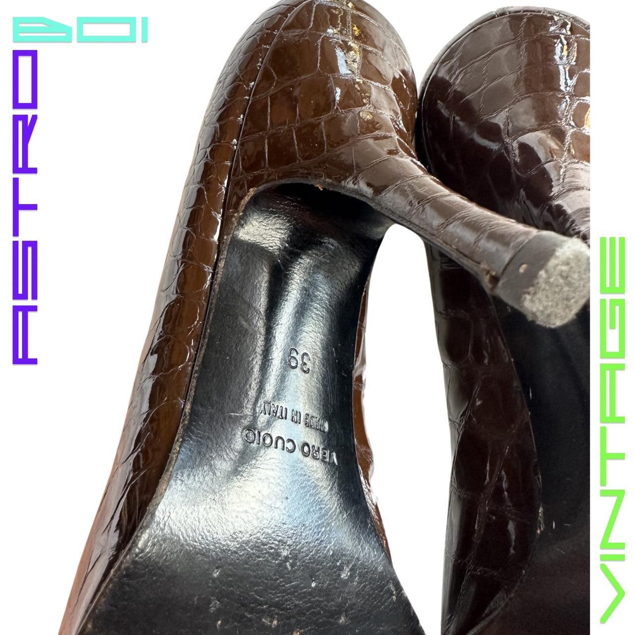 VINTAGE MIU MIU BROWN PATENT LEATHER HEELS_ 39