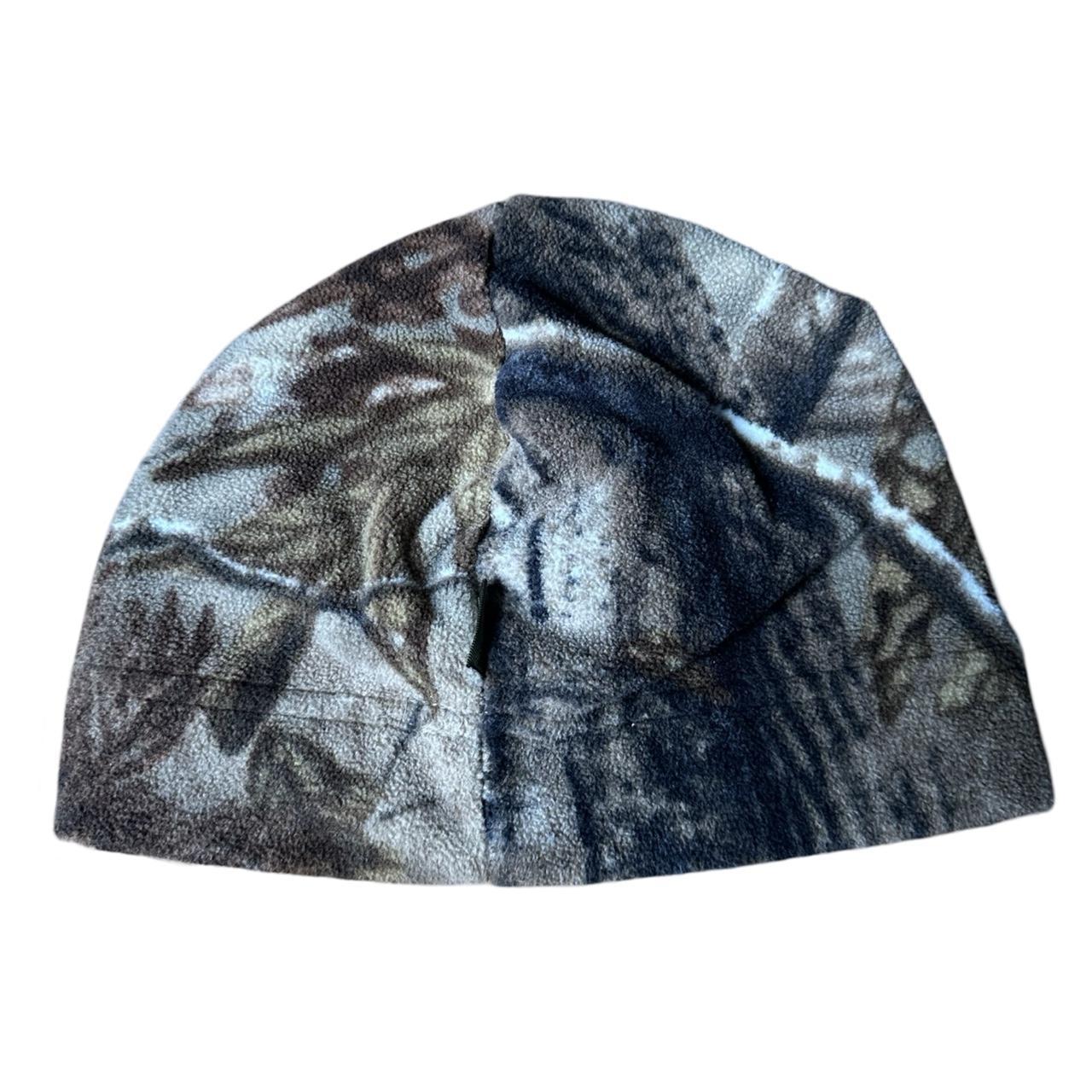 Cabelas Brown Camouflage Fleece Beanie, flat