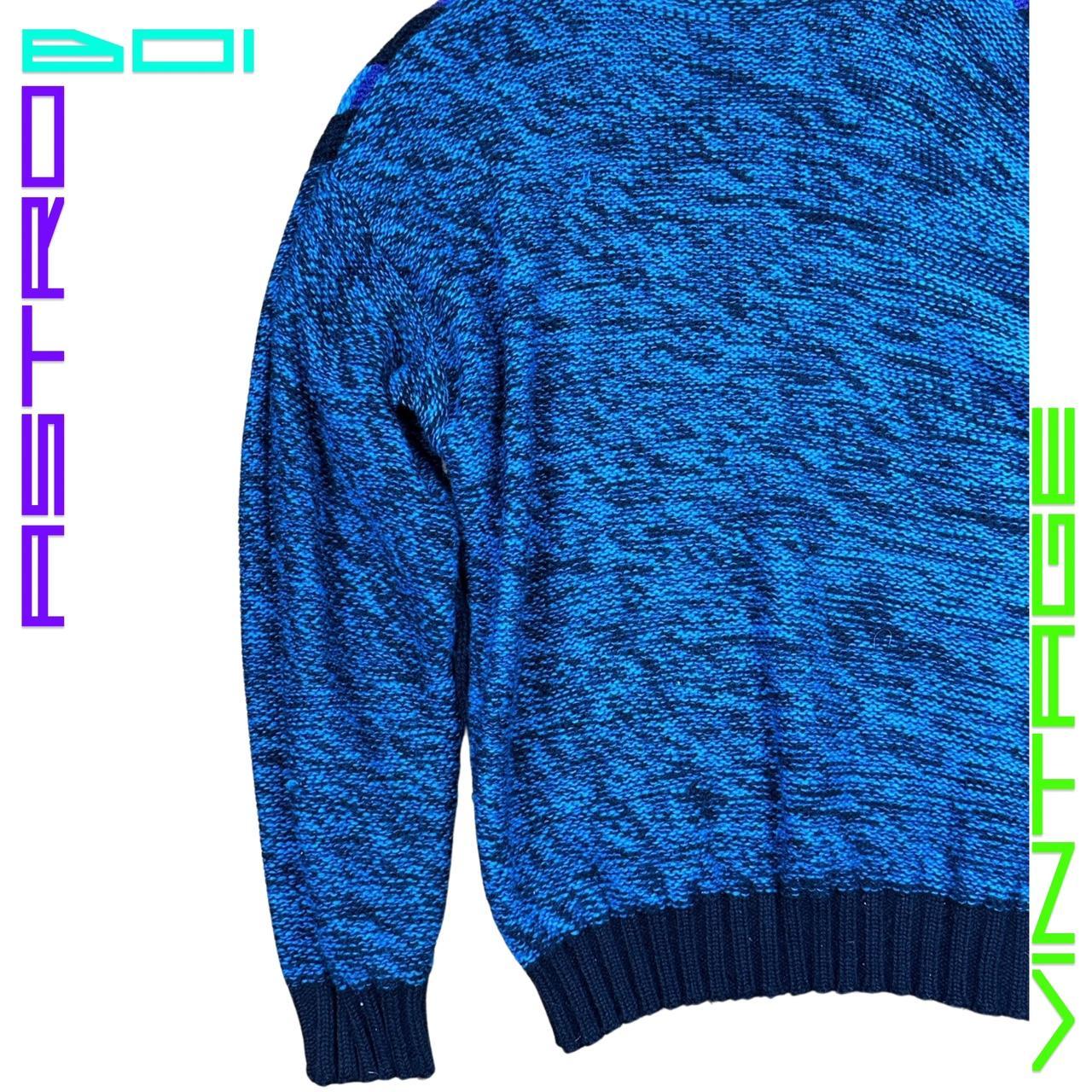 VINTAGE CATTIVO CRAZY KNIT BLUE SWEATER_ MEDIUM