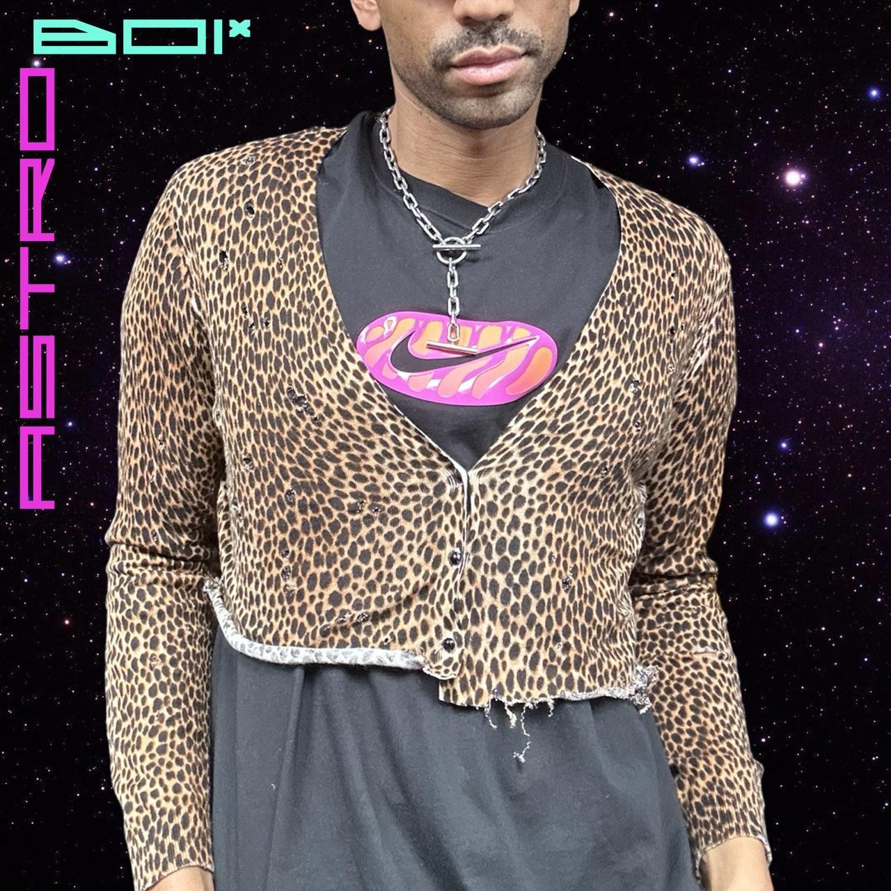 ASTROBOI* Brown Cheetah Grunge Cardigan Sweater - XL