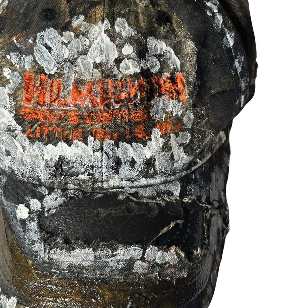 ASTROBOI* Brown Distressed Real Tree Painted Resin Hat - flat right