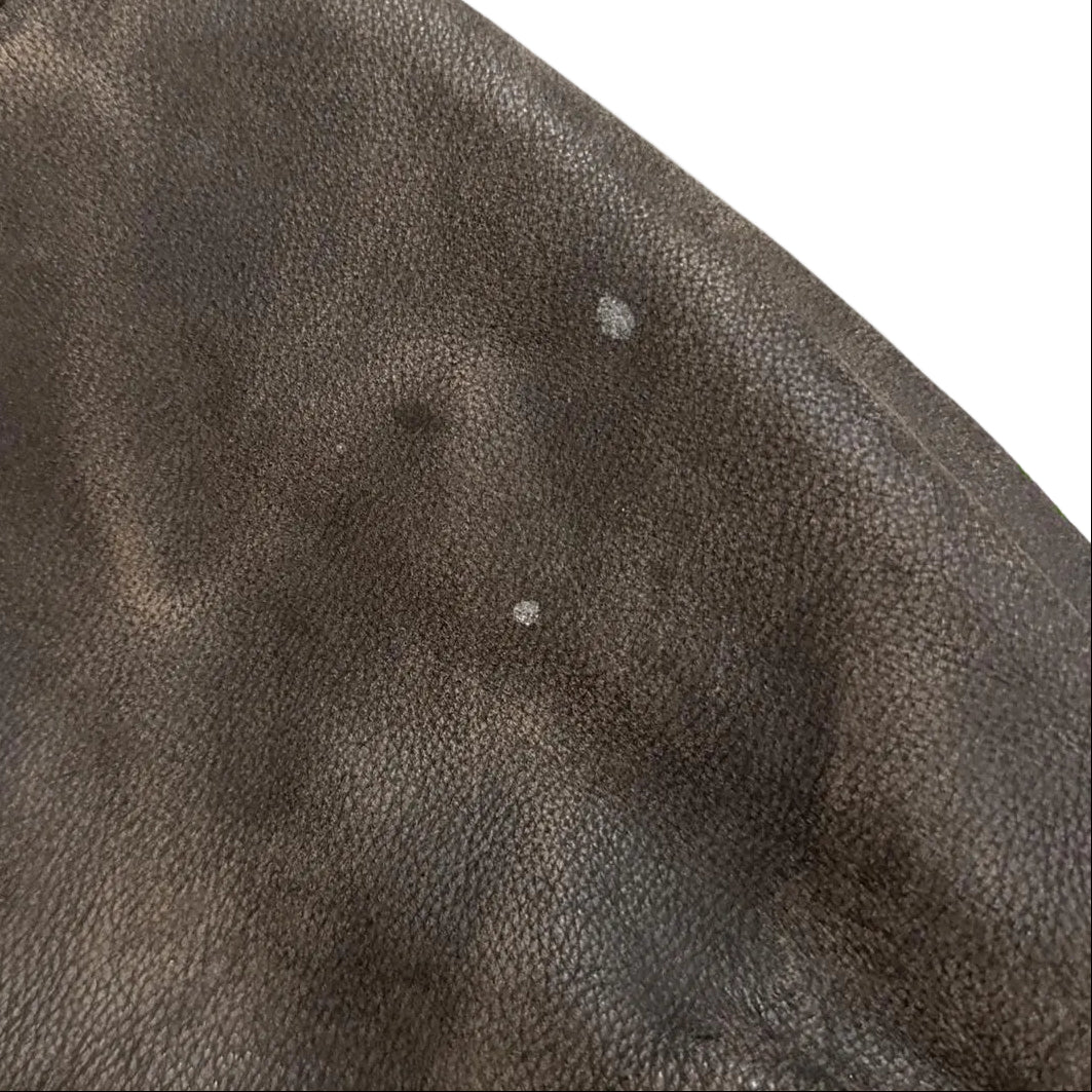 WEBER Brown RealTree Leather Bomber Jacket - XL