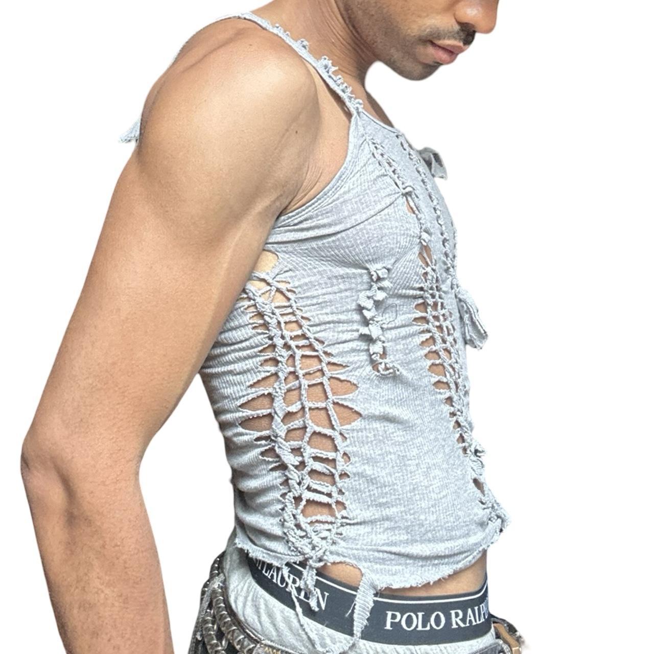 ASTROBOI* 'Smoke' Gray Braided Twist Tank Top – right