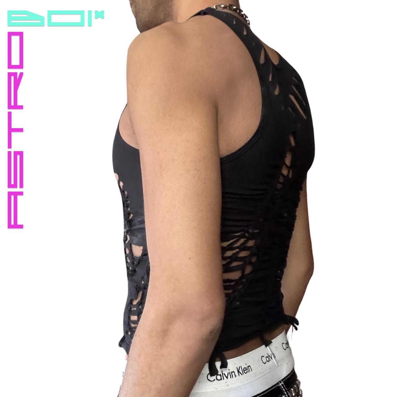 ASTROBOI* 'ALL OUT' BLACK BRAIDED TANK TOP